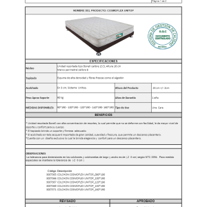 Colchón Dormiluna Ref. Cosmoflex Unitop. - Imagen 3