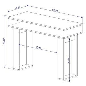 Escritorio Moderno Bicolor Wengue / Blanco Home Office Ejv01 - Imagen 5
