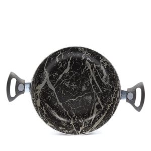 OLLA 22 CM NEGRO CON TAPA VIDRIO 1,8MM MARMOL FUSIONE - Imagen 3