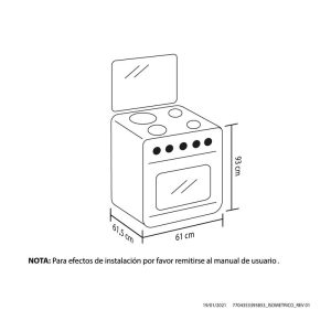 Estufa Orégano Haceb 60 cms inox gas natural - Imagen 4
