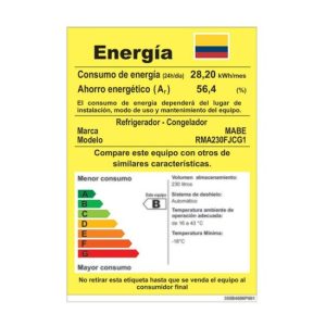 NEVERA MARCA MABE 230LTS 2PTS NO FROST DA GRAFITO - Imagen 6