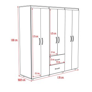 CLOSET BARILOCHE ROVERE (INTERIOR BLANCO) RTA MUEBLES - Imagen 3